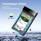 UGREEN Festplattengehäuse 2,5 Zoll USB 3.0 SATA Gehäuse mit USB 3.0 Kabel, werkzeugfreie Montage