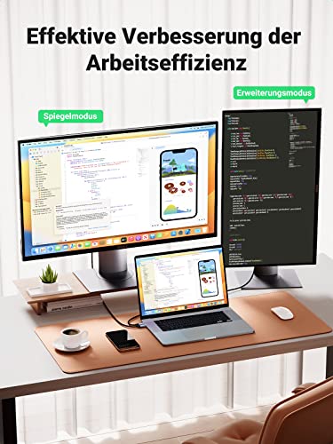 UGREEN USB C auf HDMI Kabel 4K 60Hz 2m Thunderbolt 3/USB C 3.1 HDMI Kabel UHD Geflochten-Aluminium