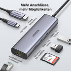 UGREEN USB C Hub 7 in 1 Docking Station mit 4K，30Hz HDMI
