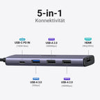 UGREEN Revodok PD 100 W 4K HDMI USB-C Hub, 5-in-1 Konnektivitat