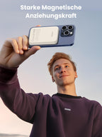UGREEN Magnetische Kabellose Powerbank 10000mAh mit USB-C Kabel bietet als powerbank eine starke magsafe-Magnetkraft für stabilen Halt während des kabellosen Ladens.