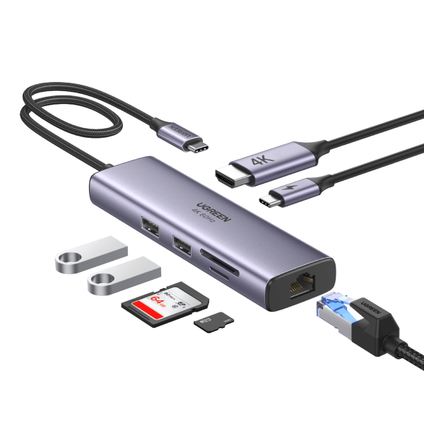UGREEN Revodok HDMI USB-C Hub (7-IN-1, 4K@60Hz, 1000Mbit/s)