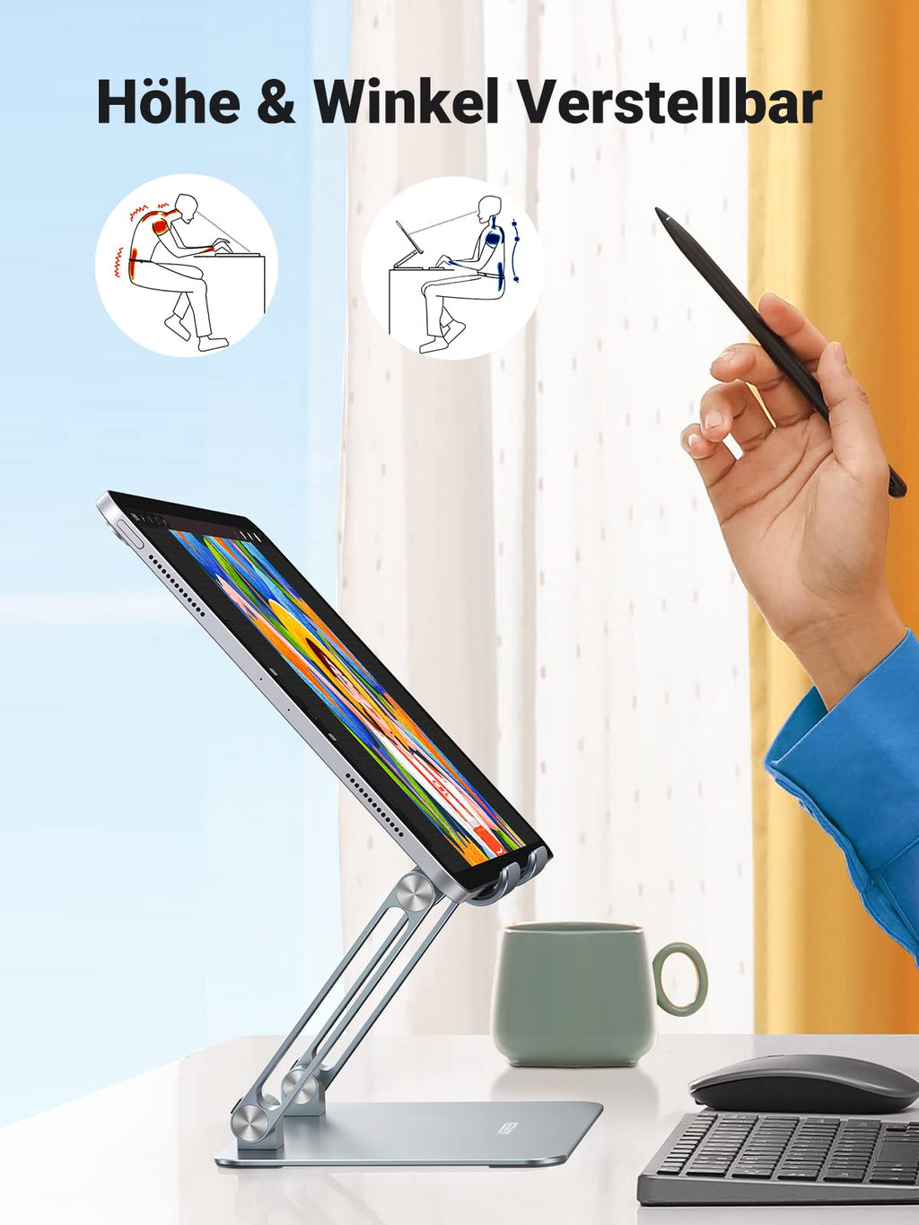 UGREEN Tablet Ständer, Verstellbare Tablet Halterung