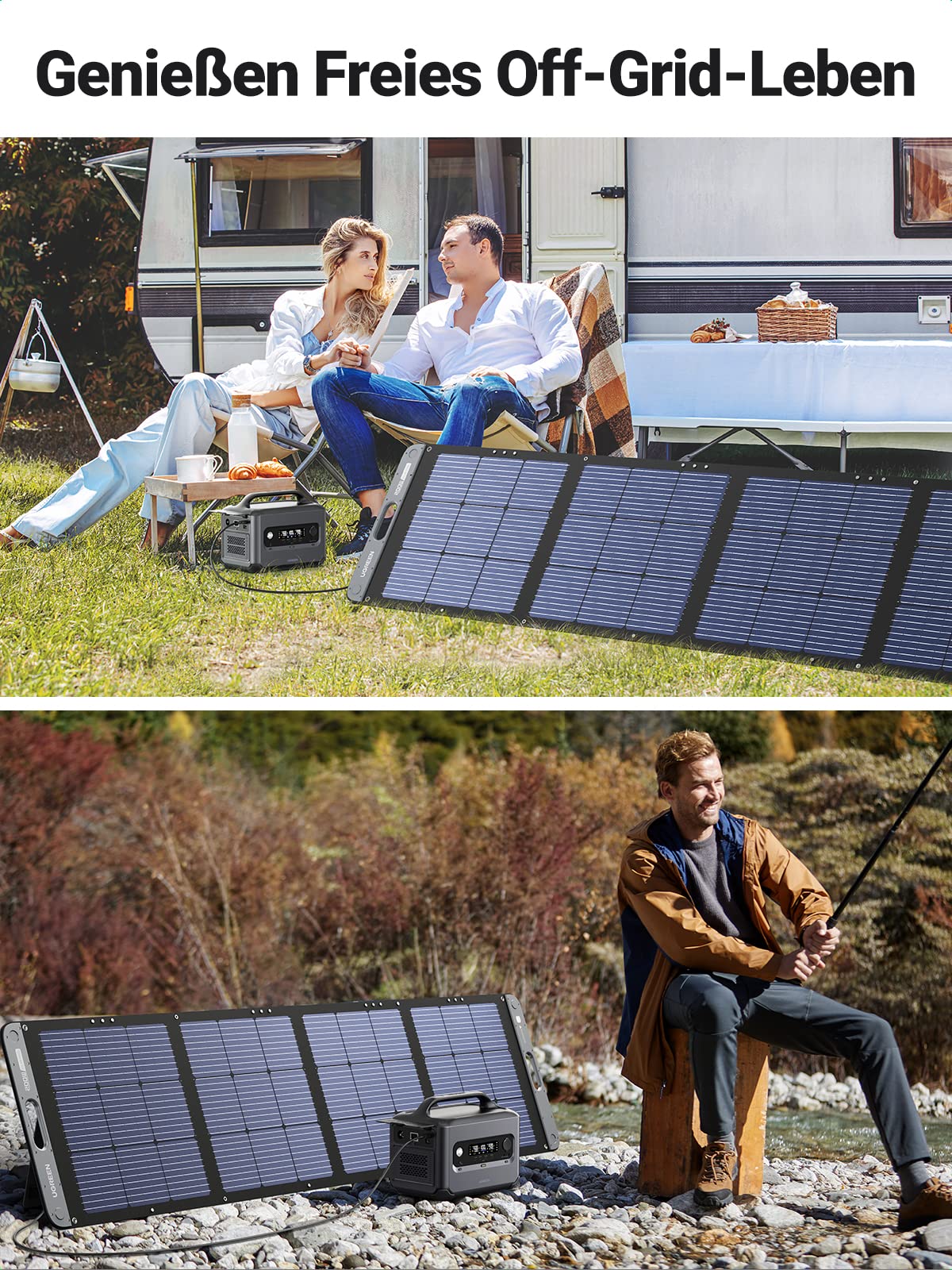 UGREEN Faltbares Solarpanel Schnellaufladung（200W）