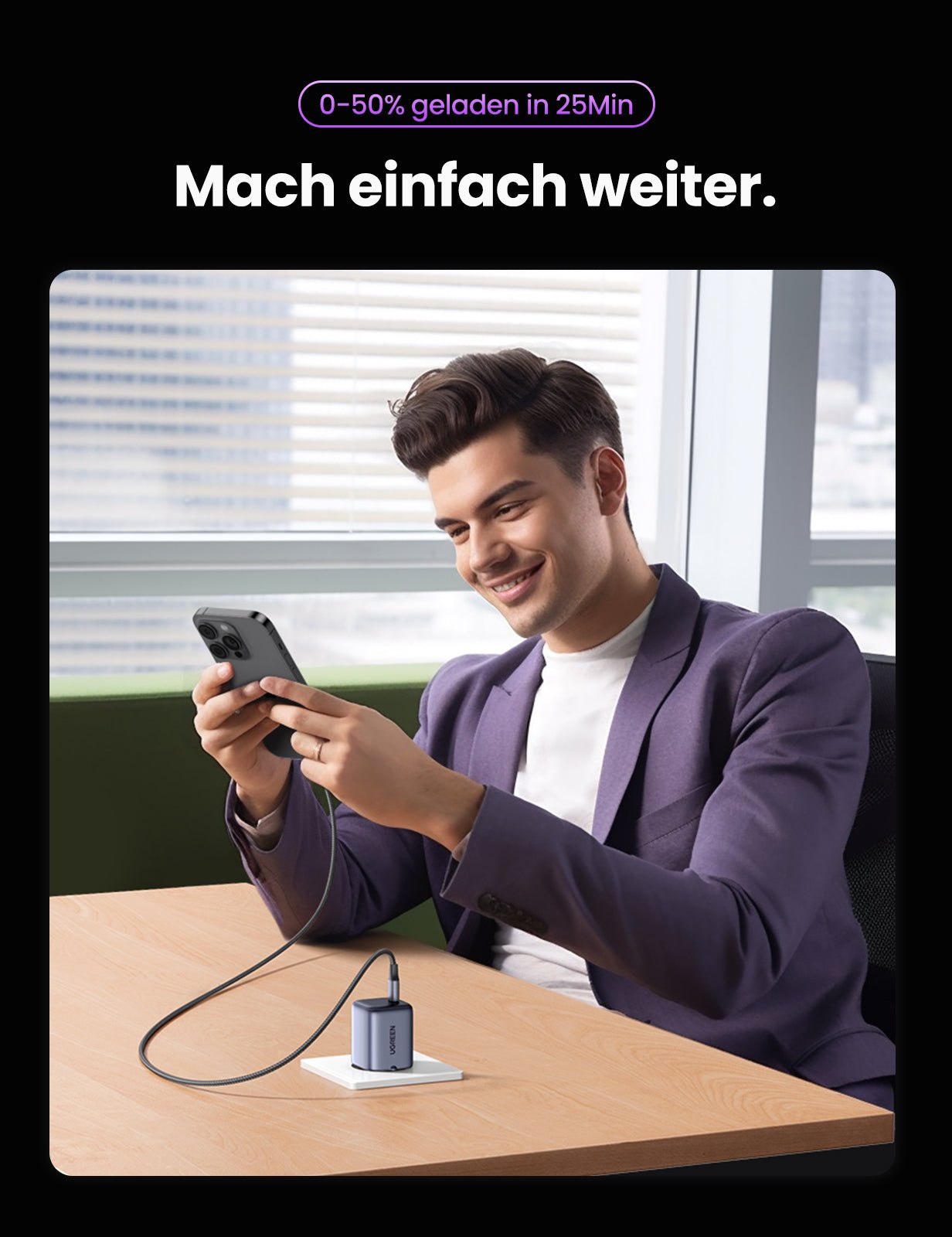 UGREEN Nexode 30W USB C Ladegerät With GaN II Tech