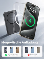UGREEN Magnetische Kabellose Powerbank 10000mAh mit USB-C Kabel ermöglicht als powerbank eine magsafe-magnetische Aufladung, die mit magnetischen Hüllen perfekt funktioniert.