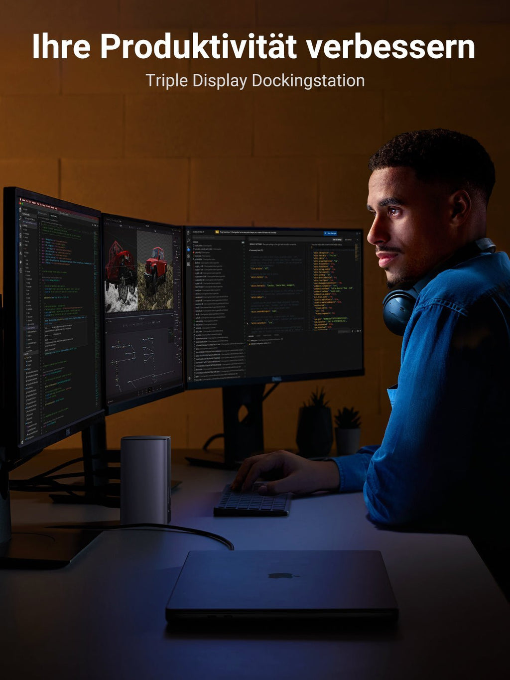 Die UGREEN Revodok Pro 312 USB-C Dockingstation (8K, Triple Display) steigert die Produktivität durch effizientes Triple-Display-Multitasking und dient gleichzeitig als flexibler usb hub für anspruchsvolle Arbeitsabläufe.
