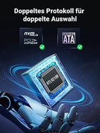 UGREEN M.2 SSD Adapter USB 3.2 10 Gbps Gen2 Aluminium Gehäuse