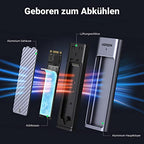 UGREEN M2 SSD USB 3.2 10 Gbps Gen 2  Aluminium Gehäuse mit Kühlkissen