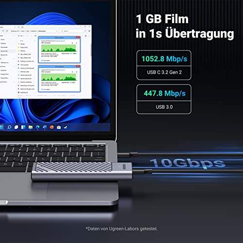 UGREEN M2 SSD USB 3.2 10 Gbps Gen 2  Aluminium Gehäuse mit Kühlkissen